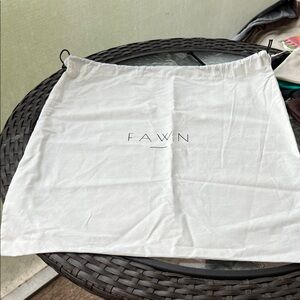 Fawn Design White Drawstring Bag